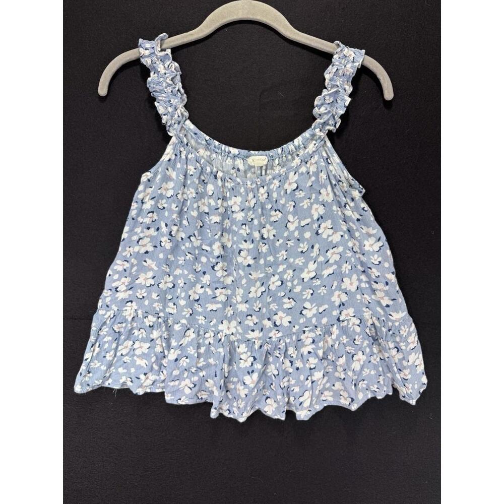 Sim Sam Women's Babydoll Sleeveless Ruffle Floral Top XS Fairy